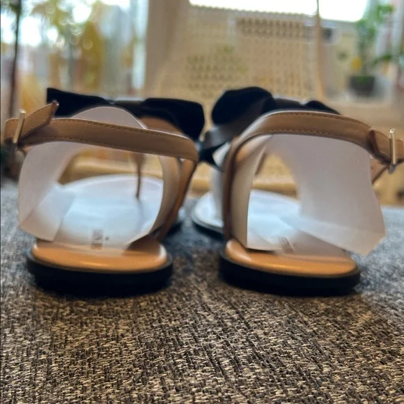 Karl Lagerfeld Leather Black Bow Women's Sandals - Picture 3 of 7